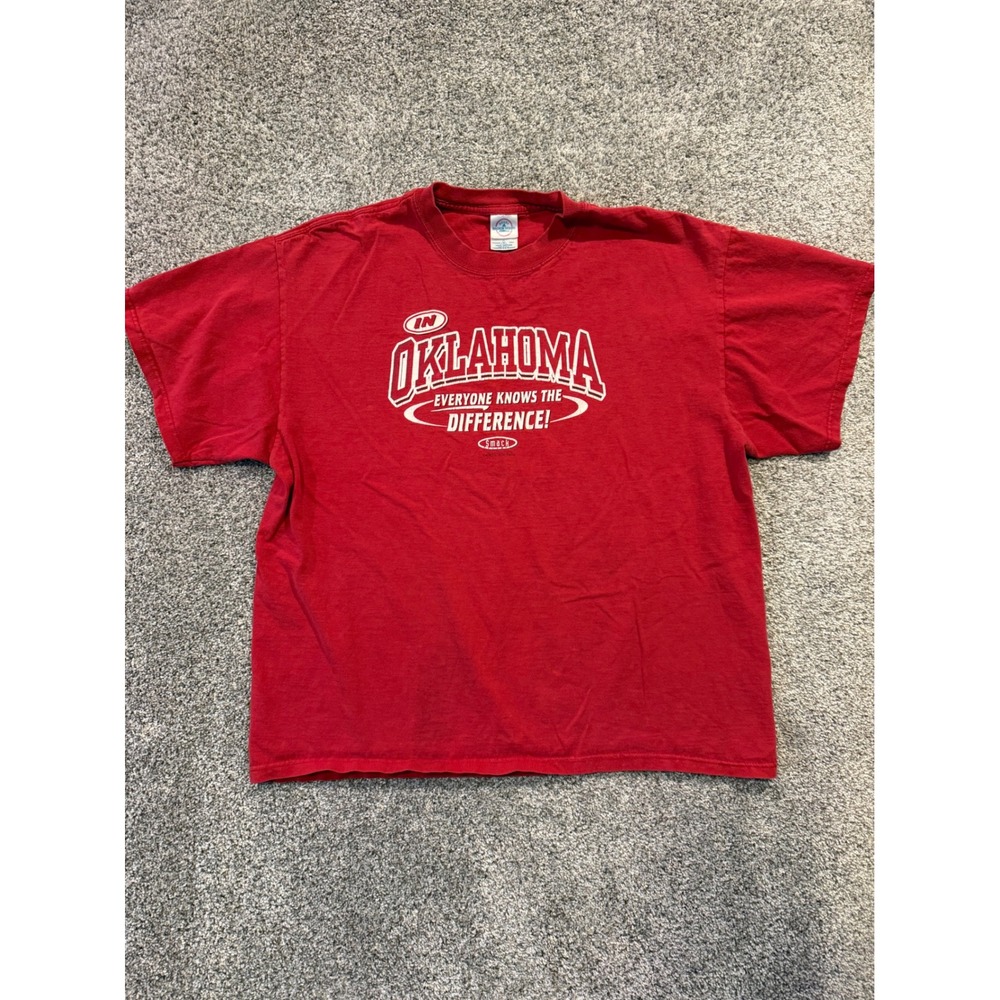 Smack Apparel Shirt Mens XL Red Delta Magnum Weight Oklahoma‎ Football Dynasty *